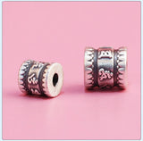 999 Silver Tibetan Six Words Beads OM Mani DIY Bracelet Findings