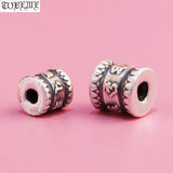999 Silver Tibetan Six Words Beads OM Mani DIY Bracelet Findings