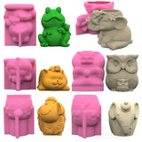 3D Frog Succulent Planter Mold for DIY Pen Holder Home Decor