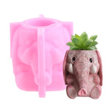 3D Animal Flowerpot Pen Holder Elephant Mold