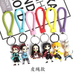 3D Anime Keychains Backpack Demon Slayer Pendant Kamado Tanjirou Nezuko Zenitsu