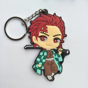 3D Anime Keychains Backpack Demon Slayer Pendant Kamado Tanjirou Nezuko Zenitsu