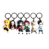 3D Anime Keychains Backpack Demon Slayer Pendant Kamado Tanjirou Nezuko Zenitsu