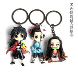 3D Anime Keychains Backpack Demon Slayer Pendant Kamado Tanjirou Nezuko Zenitsu
