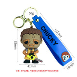 3D Anime Ghost Joker Quinn Key Chain Scary Clown Doll Pendant Keychains