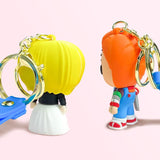 3D Anime Ghost Joker Quinn Key Chain Scary Clown Doll Pendant Keychains