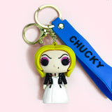 3D Anime Ghost Joker Quinn Key Chain Scary Clown Doll Pendant Keychains