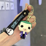 3D Anime Ghost Joker Quinn Key Chain Scary Clown Doll Pendant Keychains