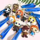 3D Anime Ghost Joker Quinn Key Chain Scary Clown Doll Pendant Keychains