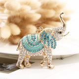 3D Elephant Key Holder Chains Enamel Crystal Bag Pendant Keyrings