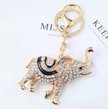 3D Elephant Key Holder Chains Enamel Crystal Bag Pendant Keyrings