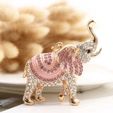 3D Elephant Key Holder Chains Enamel Crystal Bag Pendant Keyrings