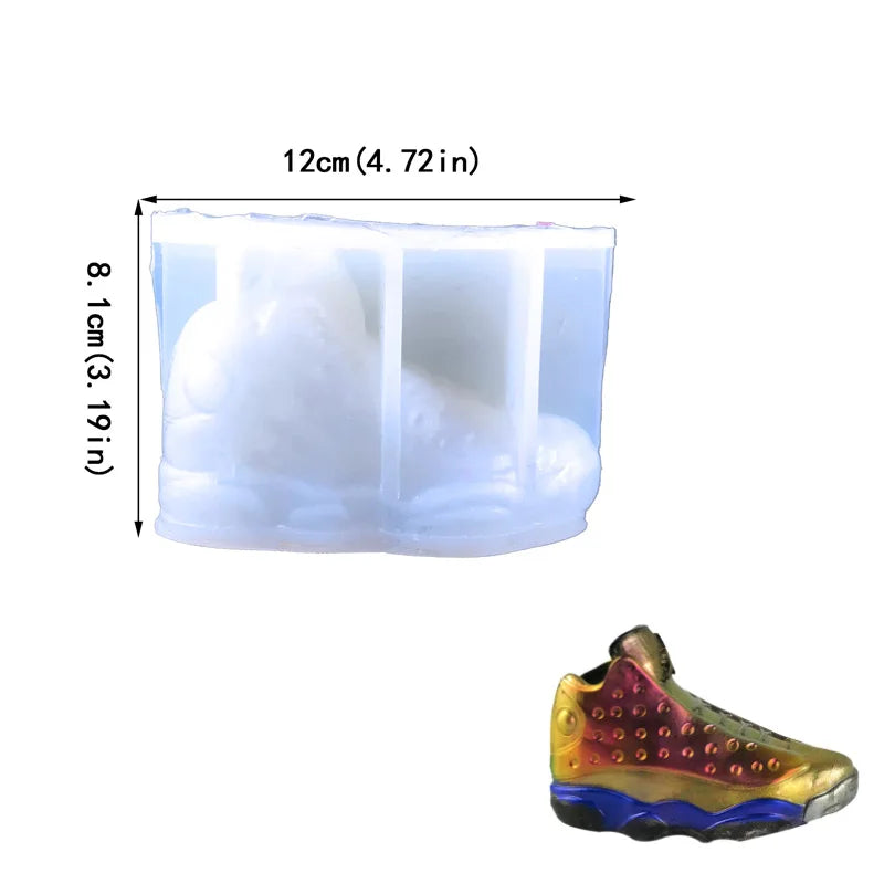 3D Basketball Shoes Silicone Molds DIY Chocolate Plaster Candle Resin Molds