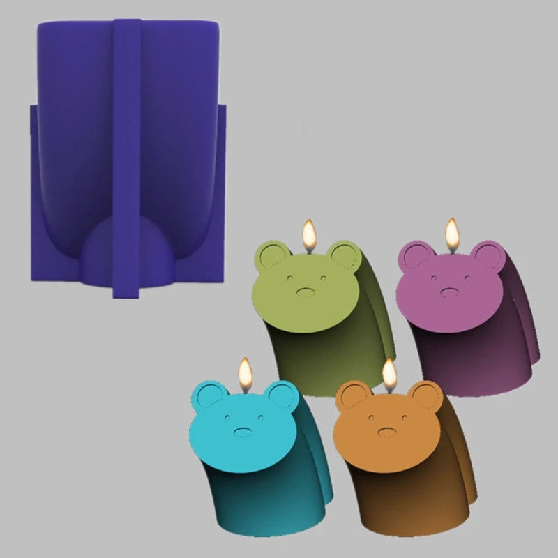 3D Bear Face Epoxy Resin Mold DIY Ornaments Casting Silicone Mould