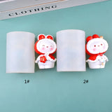 3D Bunny Candle Mold Silicone Candle for Candle Making DIY Crafts Resin Mold