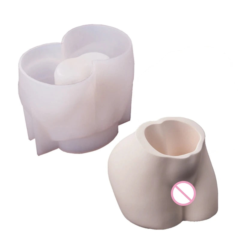 3D Butt Art Model Pen Holder Epoxy Resin Mold Desktop Vase Silicone Mold