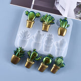 3D Cactus Keychains Crystal Epoxy Resin Mold Pendant Silicone Mould