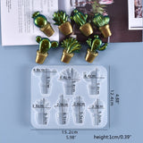 3D Cactus Keychains Crystal Epoxy Resin Mold Pendant Silicone Mould