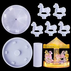 3D Carousel Horse Epoxy Resin Silicone Mold DIY Casting Crystal Ornament
