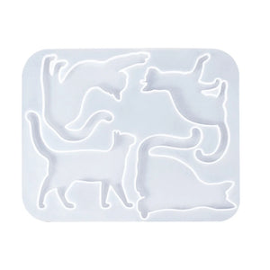 3D Cartoon Cat Brooch Crystal Epoxy Resin Mould Jewelry Silicone Mold DIY Craft