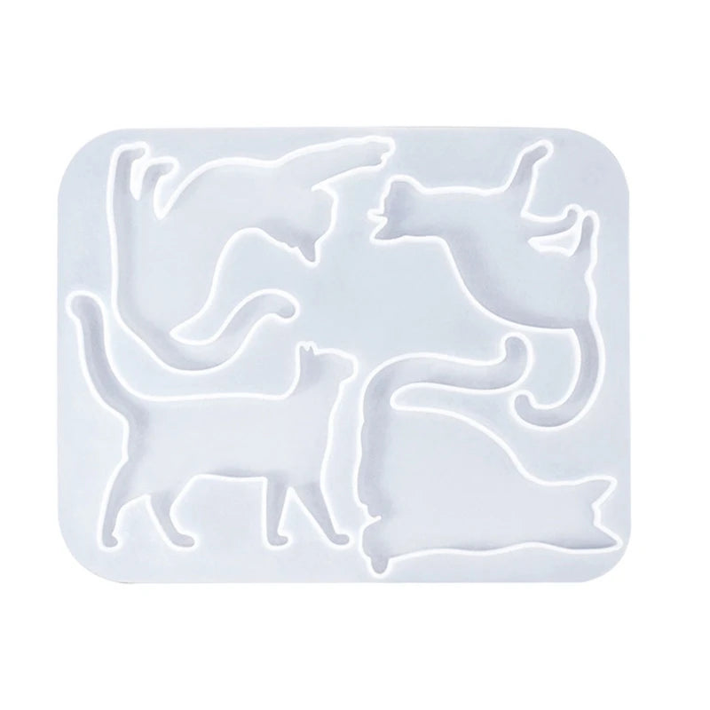 3D Cartoon Cat Brooch Crystal Epoxy Resin Mould Jewelry Silicone Mold DIY Craft