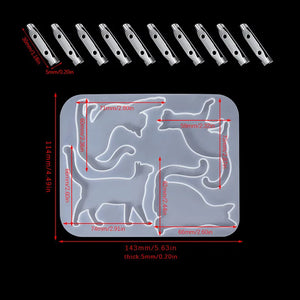 3D Cat Brooch Epoxy Resin Silicone Mold DIY Jewelry Art Craft Pendant