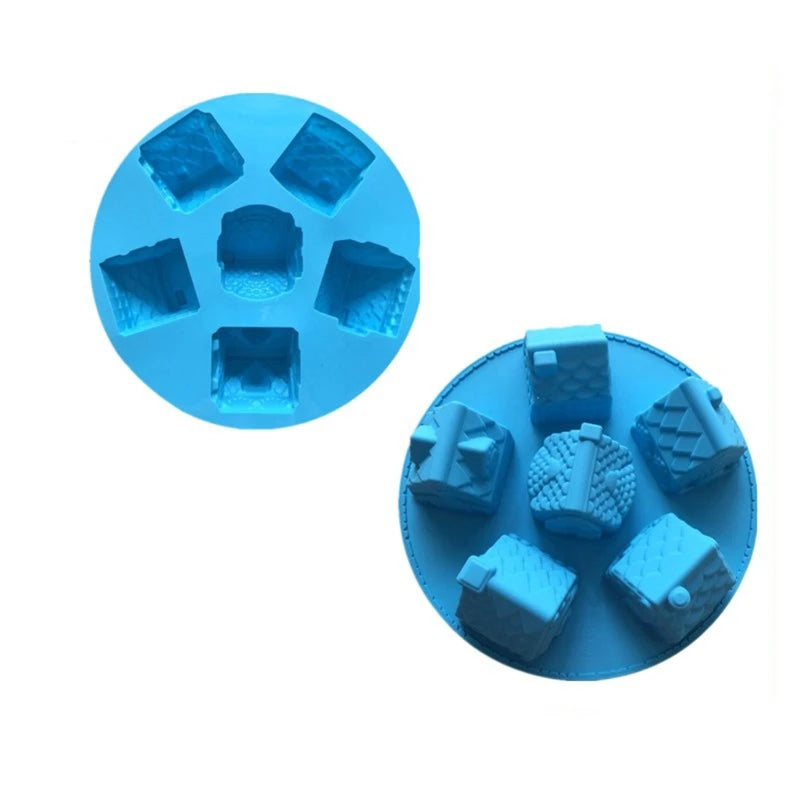 3D Christmas Small House Cake Epoxy Resin Mold Silicone Mould DIY Crafts