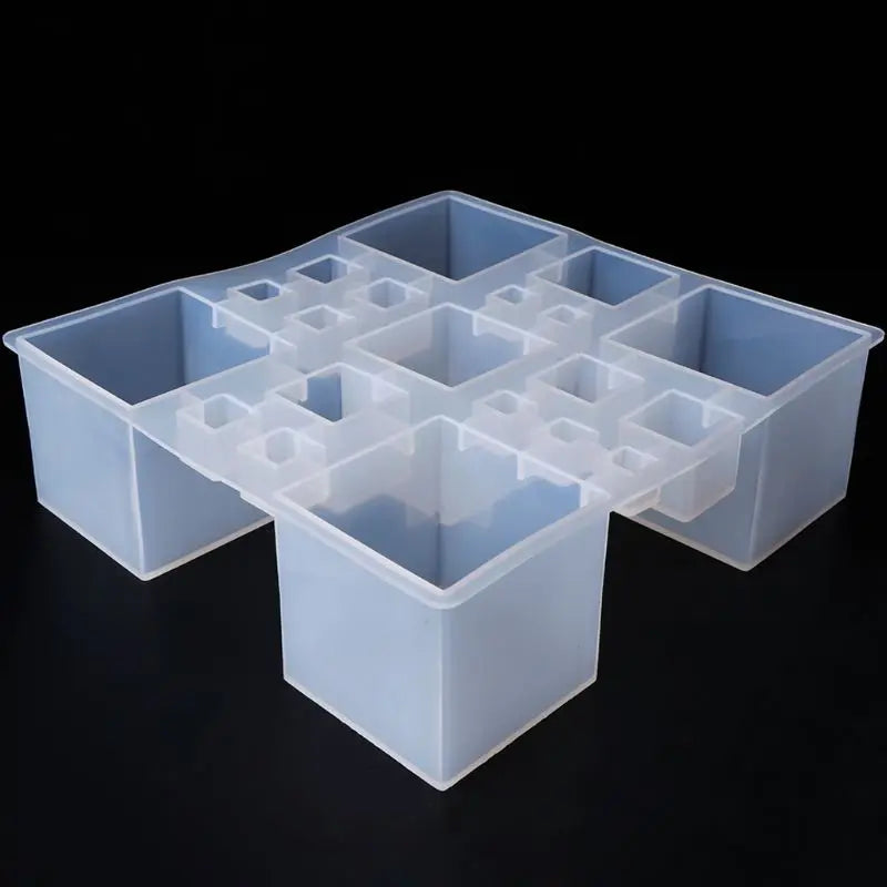 3D Conjoint Cube Shape Mirror Silicone Mold Epoxy Resin DIY Decoration Tools