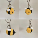 3D Crochet Bees Keyring Knitting Bees Keychain Purse Bag Pendant