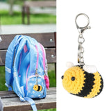 3D Crochet Bees Keyring Knitting Bees Keychain Purse Bag Pendant