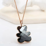 3D Crystal Teddy Bear Chain Necklace Jewelry Pendant Women Gift