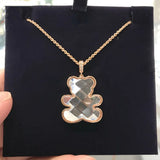 3D Crystal Teddy Bear Chain Necklace Jewelry Pendant Women Gift