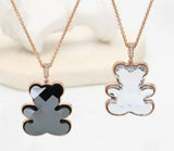 3D Crystal Teddy Bear Chain Necklace Jewelry Pendant Women Gift