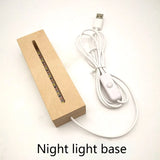 Rectangle LED Lighted Base Stand for 3D Crystals Glass Resin Art
