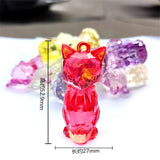 Colorful 3D Cat Chunky Necklace Pendants for Girls