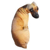 3D Bend Dog Printed Throw Pillow Lifelike Animal Funny Dog Head Cosplay Toy