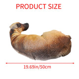 3D Bend Dog Printed Throw Pillow Lifelike Animal Funny Dog Head Cosplay Toy