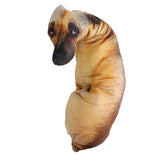 3D Bend Dog Printed Throw Pillow Lifelike Animal Funny Dog Head Cosplay Toy