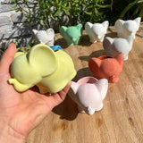 3D Elephant Flowerpot Concrete Silicone Molds for DIY Plaster Resin Mould