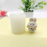3D Rabbit Silicone Mold Bunny Candle DIY Ornament Resin Crafts Non-stick