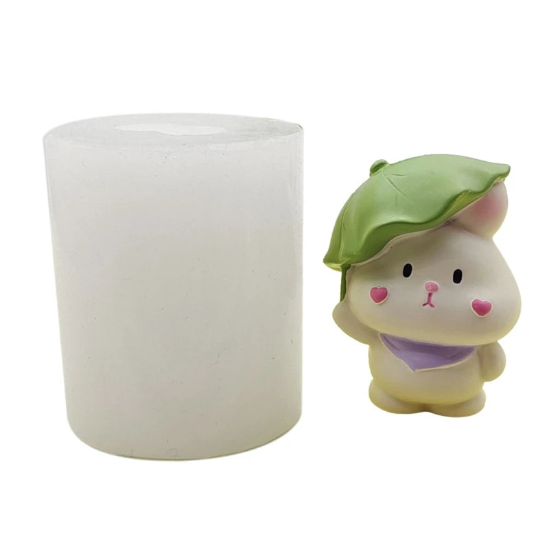 3D Rabbit Silicone Mold Bunny Candle DIY Ornament Resin Crafts Non-stick