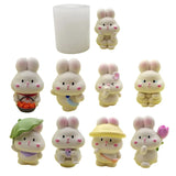 3D Rabbit Silicone Mold Bunny Candle DIY Ornament Resin Crafts Non-stick