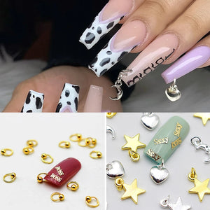3D Moon Star Constellation Rhinestone Nail Charms