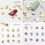 3D Moon Star Constellation Rhinestone Nail Charms