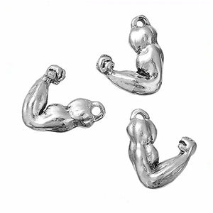 3D Alloy Metal Fitness Fighting Muscle Charm Gym Inspire Jewelry