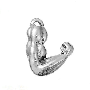 3D Alloy Metal Fitness Fighting Muscle Charm Gym Inspire Jewelry