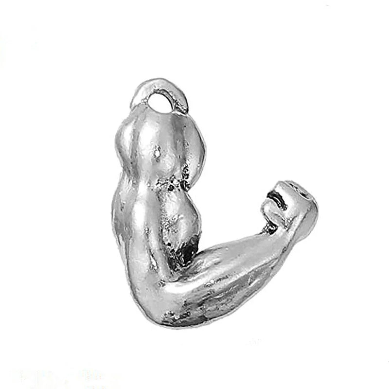 3D Alloy Metal Fitness Fighting Muscle Charm Gym Inspire Jewelry