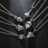 3D Stainless Steel Men's Necklace Gothic Punk Pendant