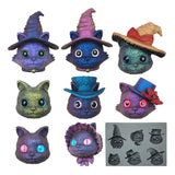 Devil Cat Resin Molds Witch Cat Head Silicone Molds