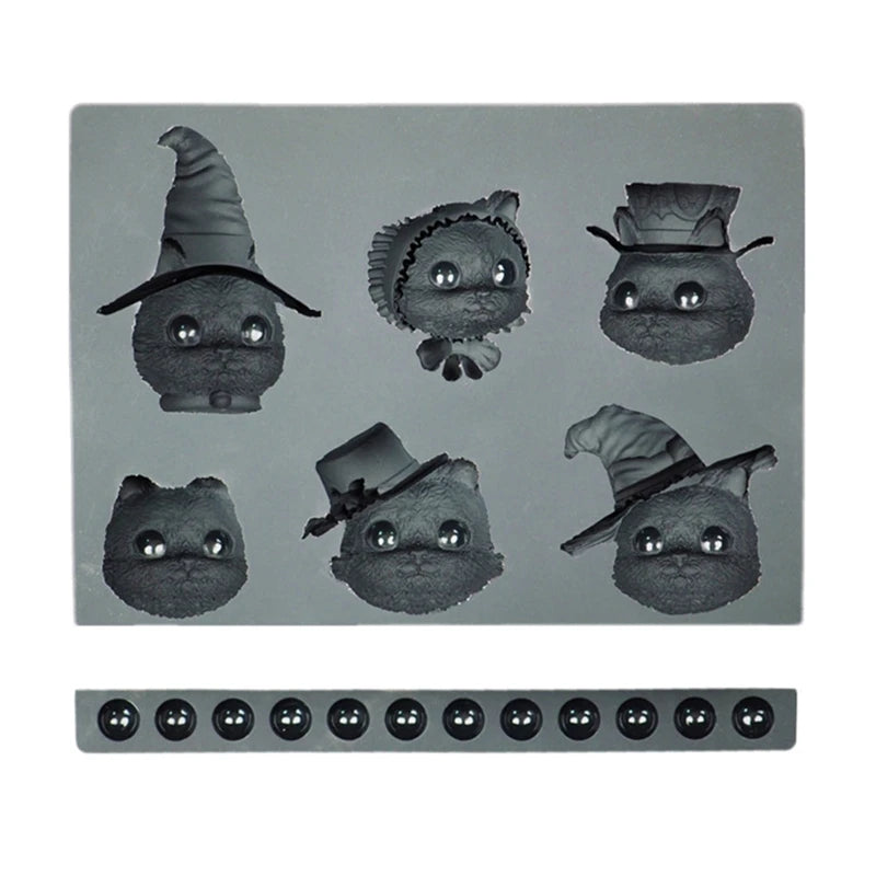Devil Cat Resin Molds Witch Cat Head Silicone Molds